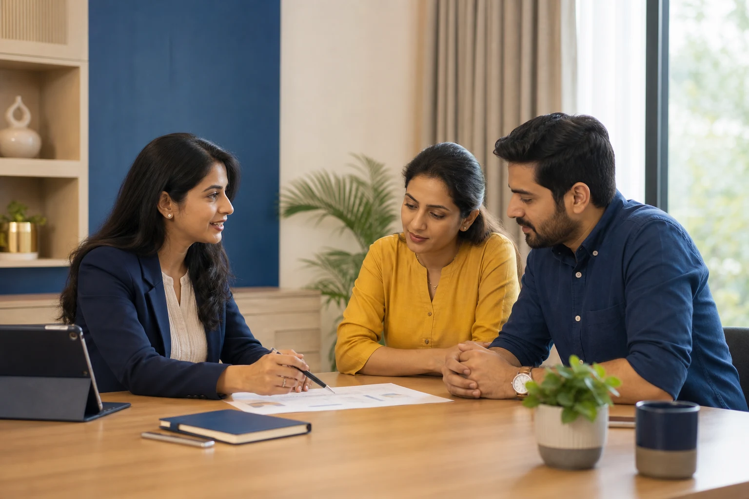 Amplifin financial professional discussing financial options with clients